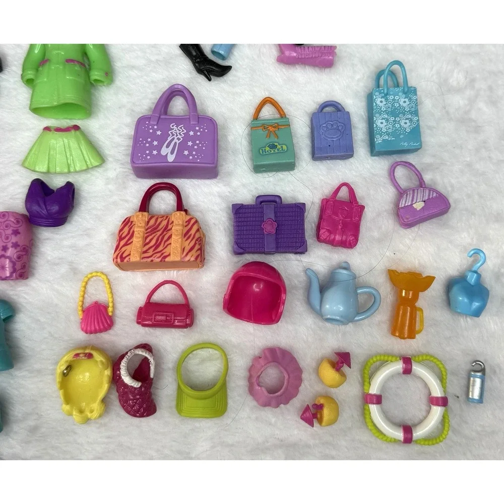 Polly Pocket Y2K 2000s Lot Dolls Rubber Clothing Accessories 125+ Pieces Vintage